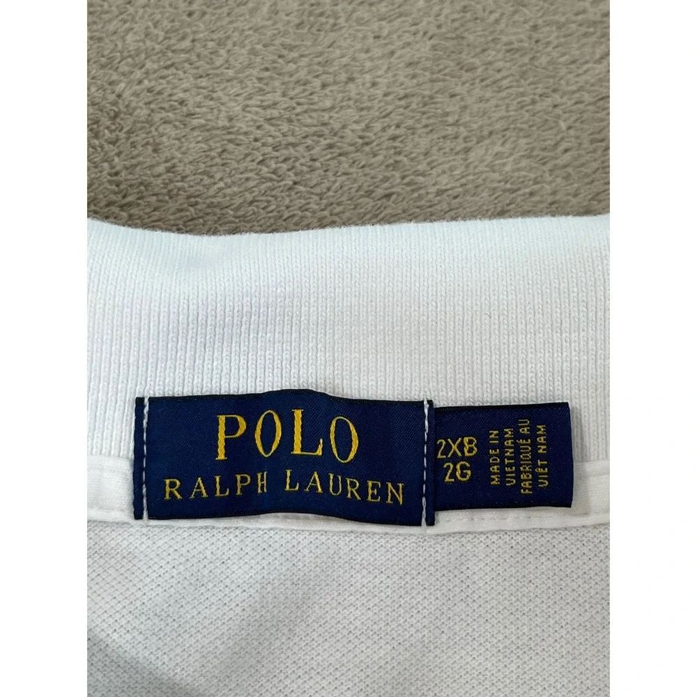 Polo Ralph Lauren polo Shirt Men's size 2XB Big & Tall White pique Long Sleeve
